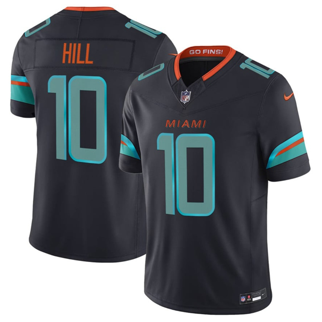 Men's Black Miami Dolphins #10 Tyreek Hill 2025 F.U.S.E. “Rivalries” Vapor Limited Stitched Football Jersey